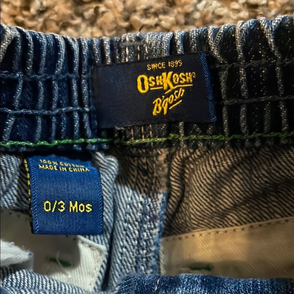 OshKosh B'gosh Boys Colorful Striped Onesie and Blue Jeans Set - Picture 7 of 12
